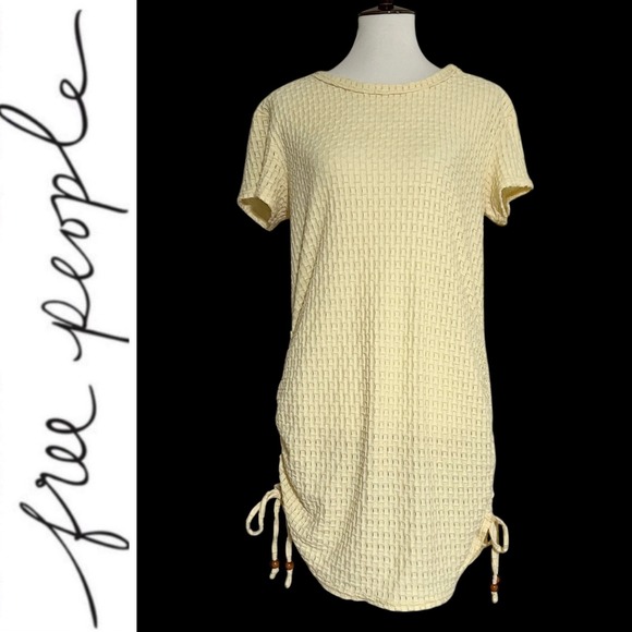 Free People Beach Tate Textured Side Tie Mini Dress Size Medium - Picture 1 of 10